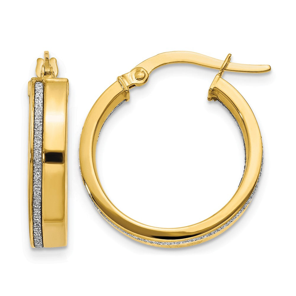 14K Gelbgold Poliert Glimmer Infused Creolen
