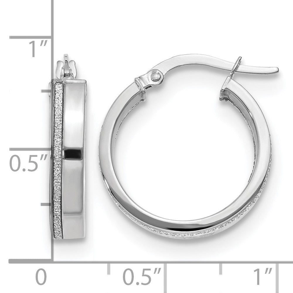 14K Weißgold Poliert Glimmer Infused Creolen