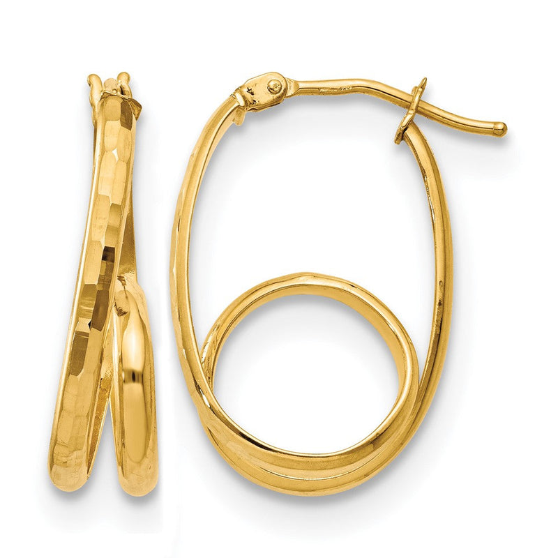 14K Gelbgold Poliert Fantasie Ohrringe