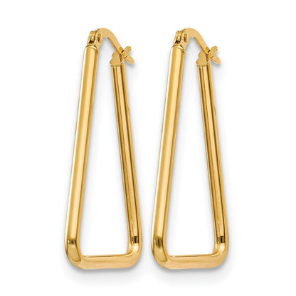 14K Gelbgold Poliert Geometric Form Creolen