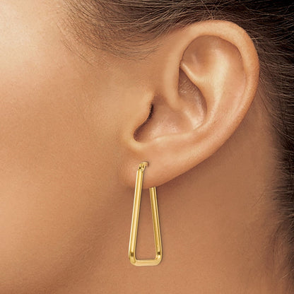 14K Gelbgold Poliert Geometric Form Creolen