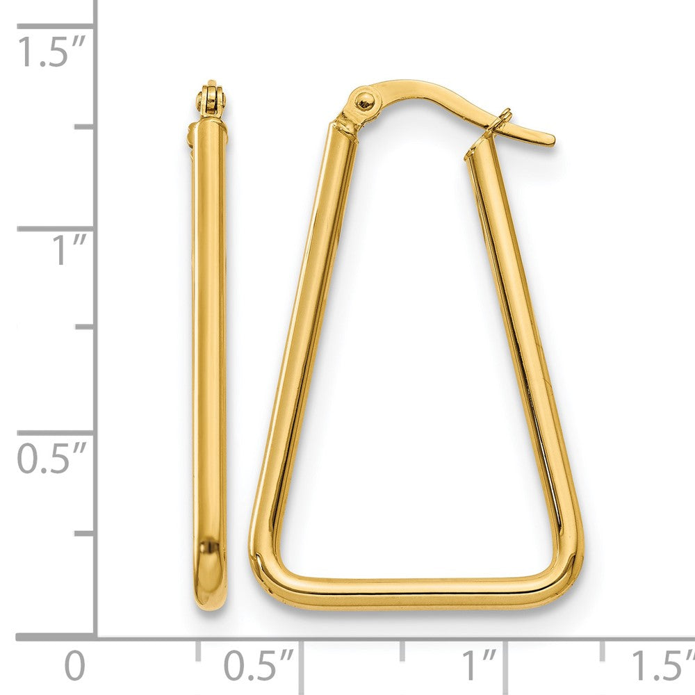 14K Gelbgold Poliert Geometric Form Creolen