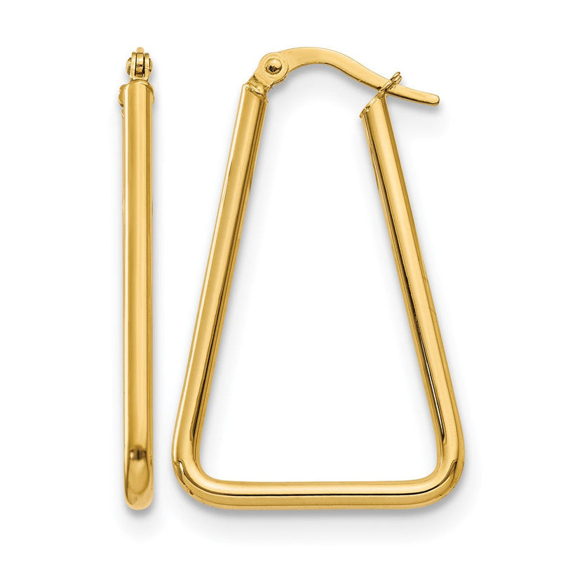 14K Gelbgold Poliert Geometric Form Creolen