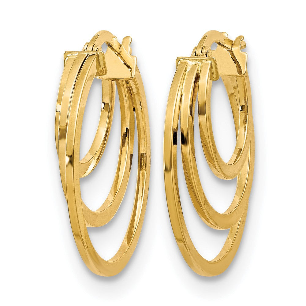 14K Gelbgold Poliert Fantasie 3 Creolen