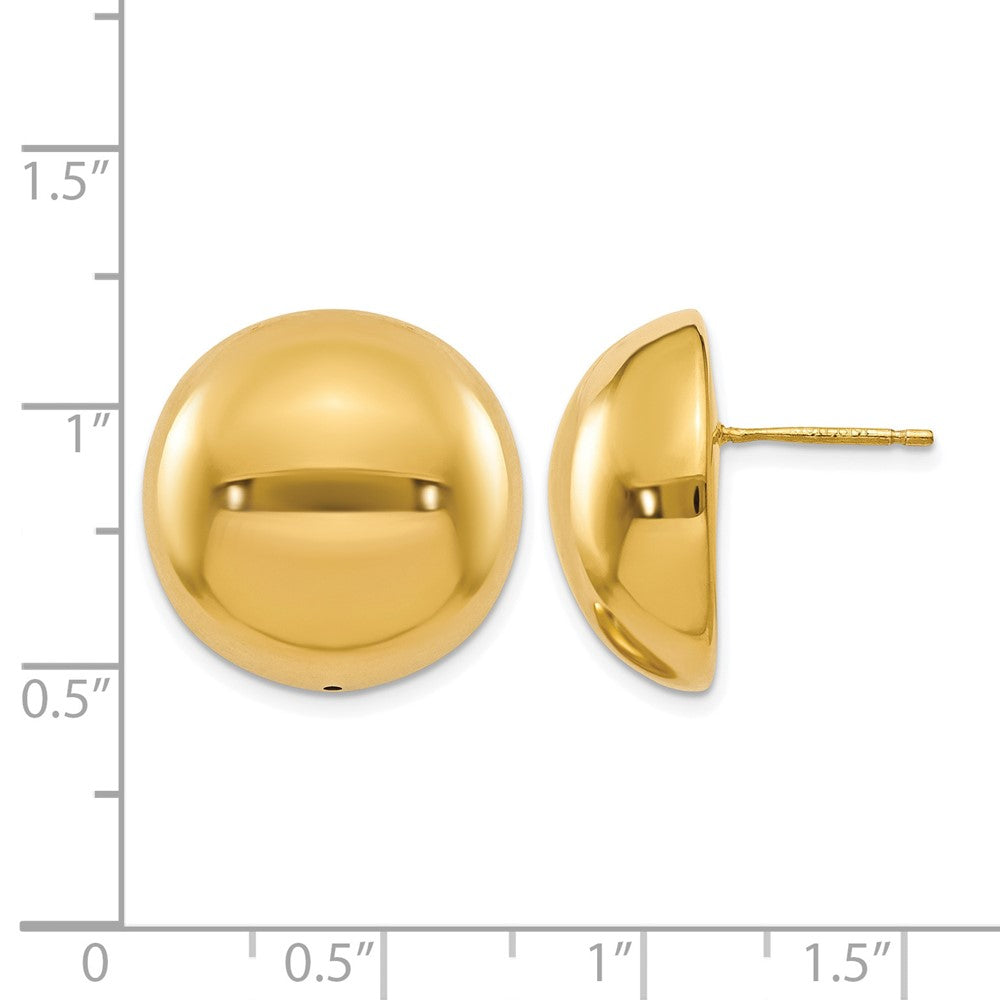 14K Gelbgold Poliert Hohl Gewölbt Ohrstecker
