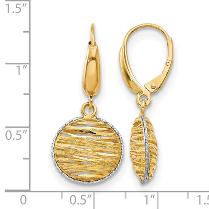 14K Gelb & Rhodium Poliert Diamantiert Hohl Ohrringe