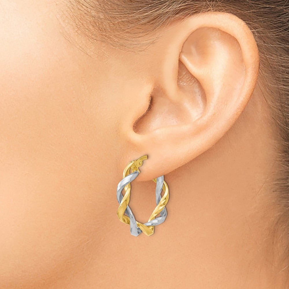 14K Bicolor Creolen