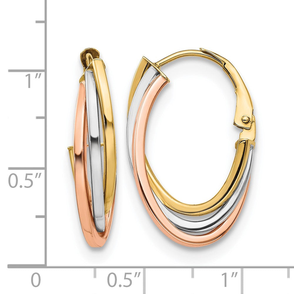 14K Tricolor Poliert Creolen