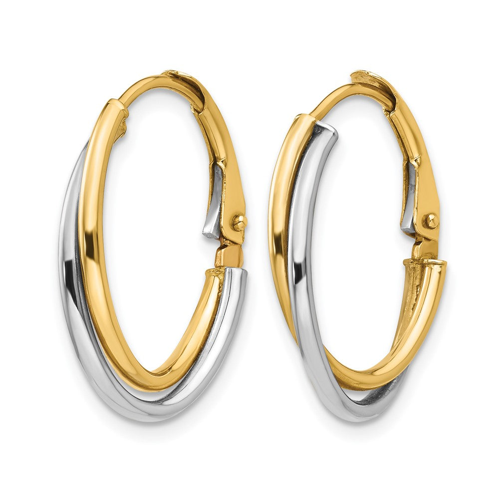 14K Bicolor Poliert Creolen