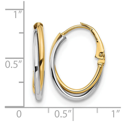 14K Bicolor Poliert Creolen
