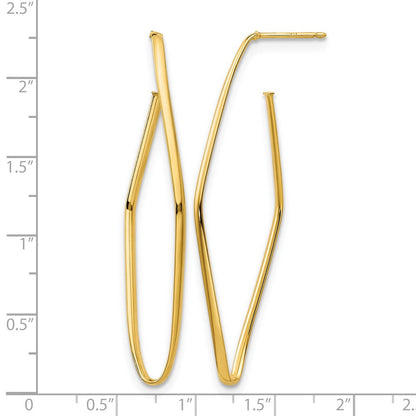 14K Gelbgold Poliert Stecker Ohrhänger