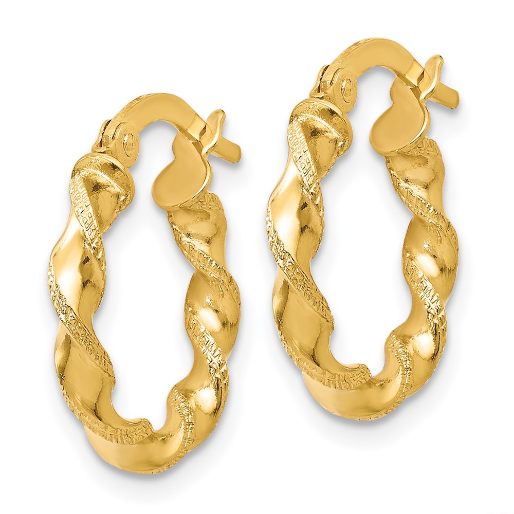 14K Gelbgold Gedreht Creolen