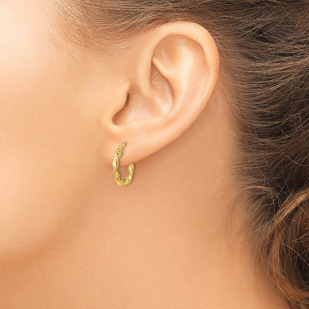 14K Gelbgold Gedreht Creolen