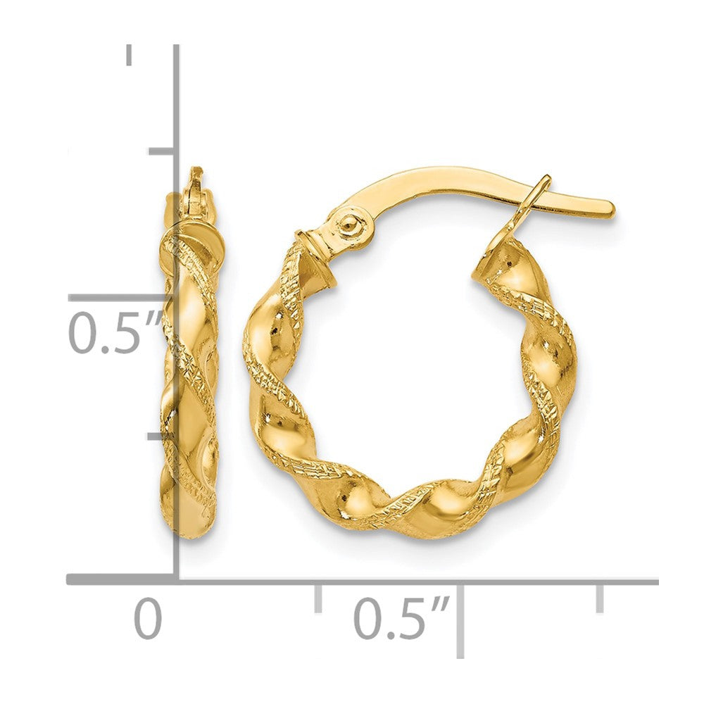14K Gelbgold Gedreht Creolen