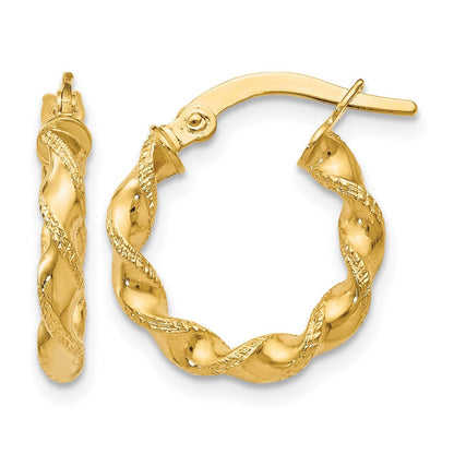 14K Gelbgold Gedreht Creolen