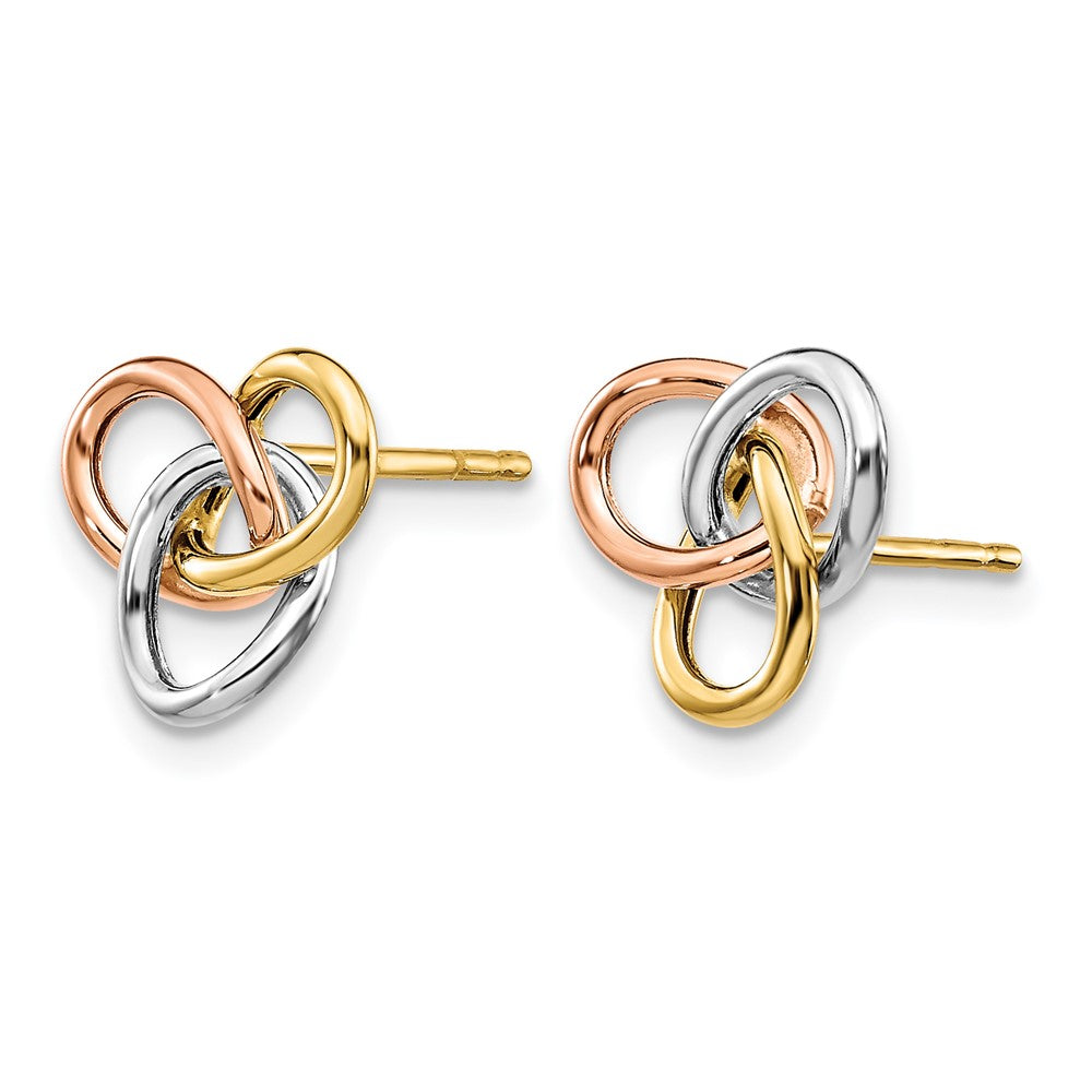 14K Tricolor Poliert Rings Ohrstecker