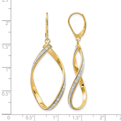 14K Gelbgold Glimmer Infused Gedreht Ohrhänger mit Brisur