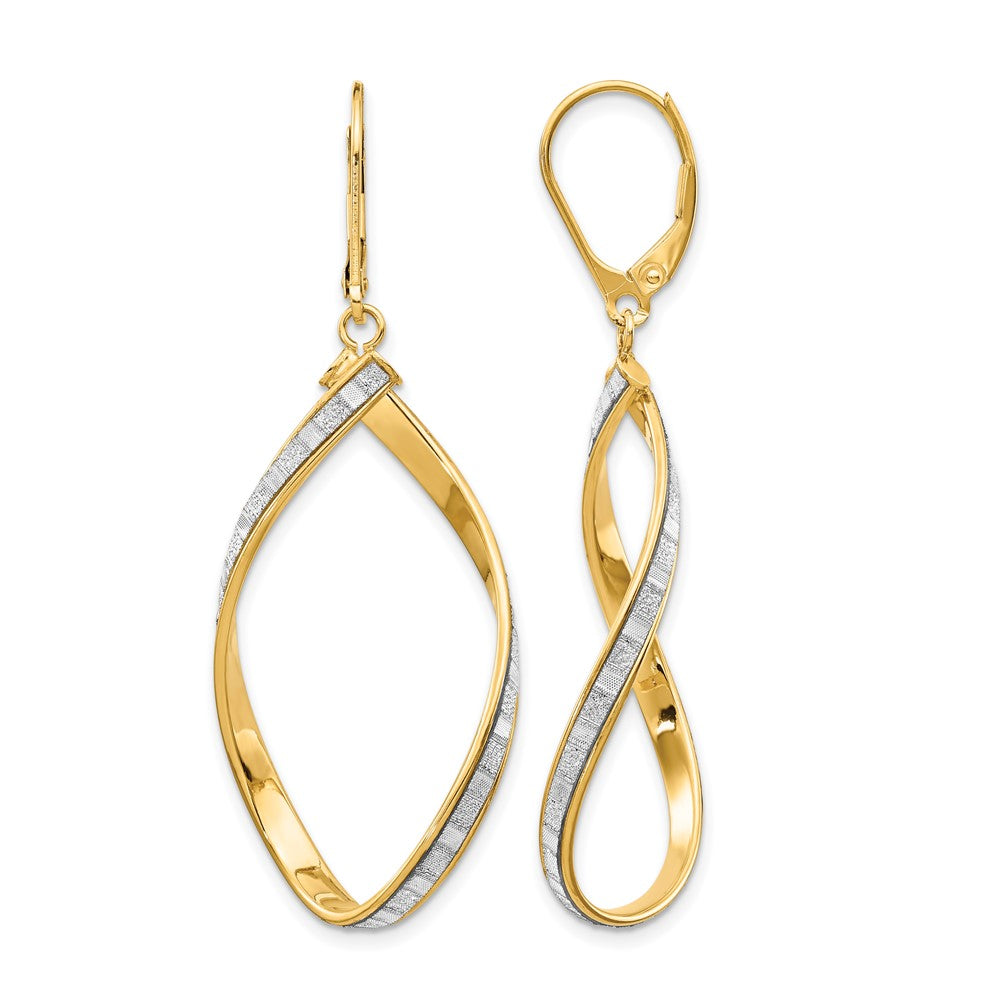 14K Gelbgold Glimmer Infused Gedreht Ohrhänger mit Brisur