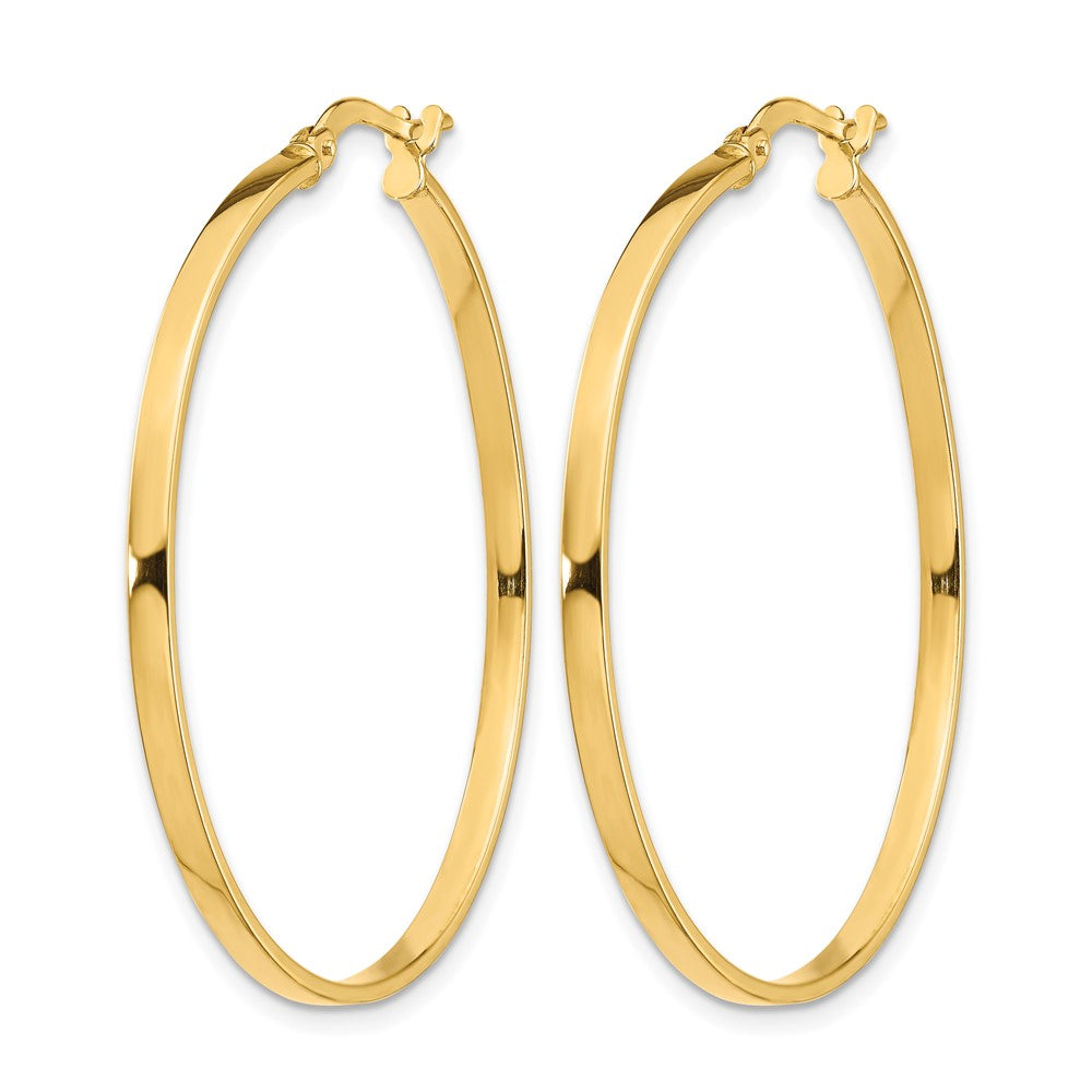 14K Gelbgold 2mm Poliert Creolen
