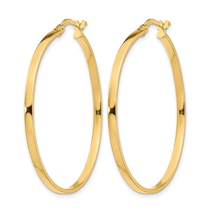 14K Gelbgold 2mm Poliert Creolen