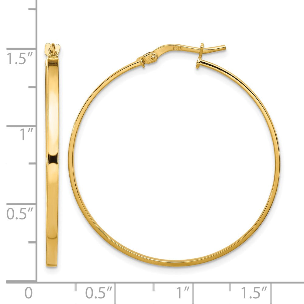 14K Gelbgold 2mm Poliert Creolen