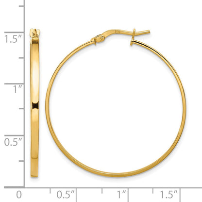 14K Gelbgold 2mm Poliert Creolen