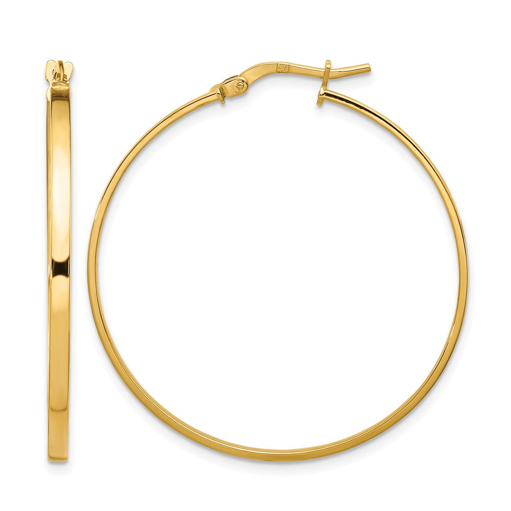 14K Gelbgold 2mm Poliert Creolen