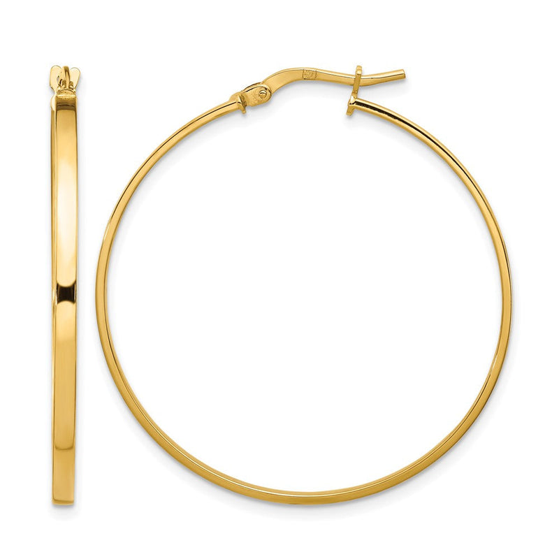 14K Gelbgold 2mm Poliert Creolen