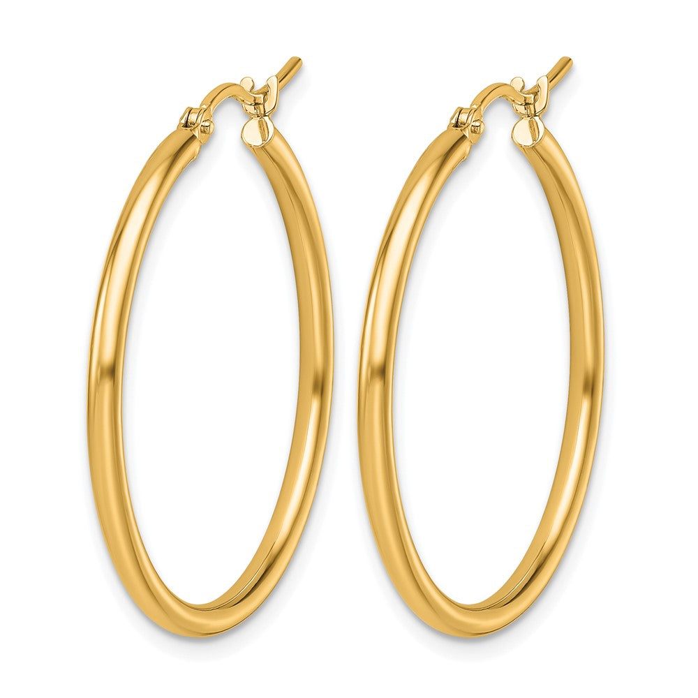 14K Gelbgold 2x30mm Poliert Creolen
