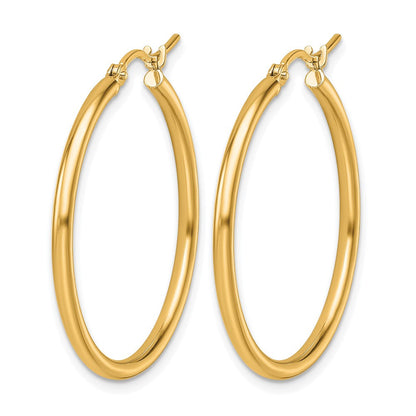 14K Gelbgold 2x30mm Poliert Creolen