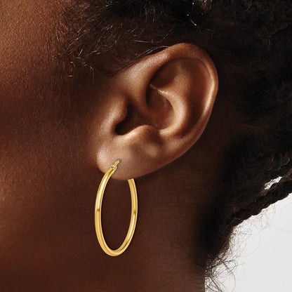 14K Gelbgold 2x30mm Poliert Creolen