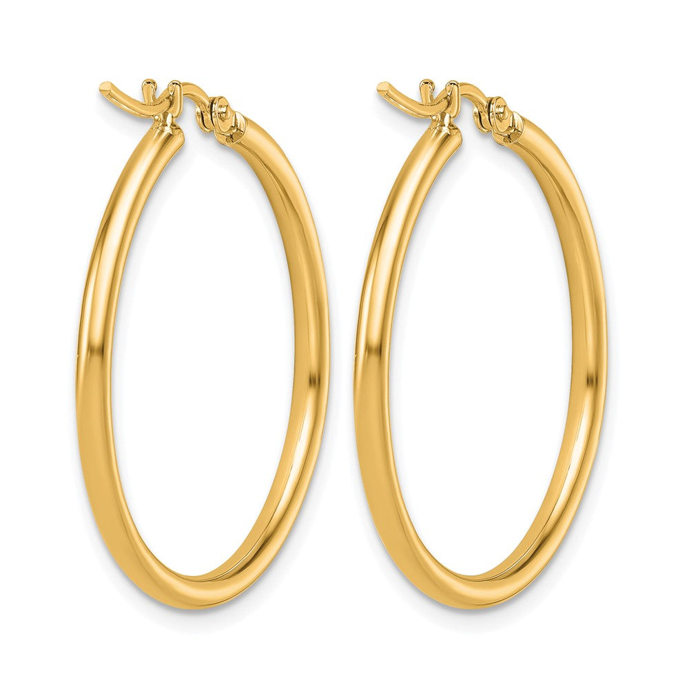 14K Gelbgold 2x30mm Poliert Creolen
