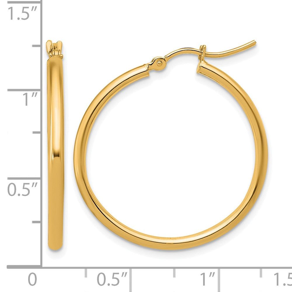 14K Gelbgold 2x30mm Poliert Creolen