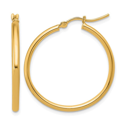 14K Gelbgold 2x30mm Poliert Creolen