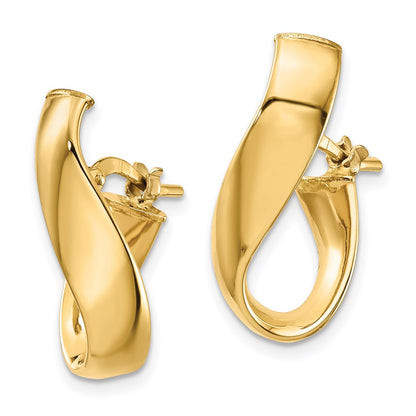 14K Gelbgold 5mm Hoch Poliert Creolen