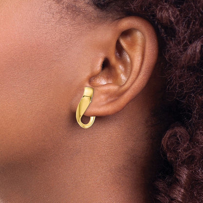 14K Gelbgold 5mm Hoch Poliert Creolen