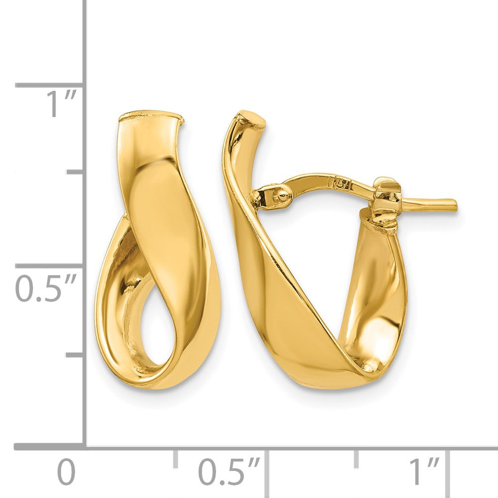 14K Gelbgold 5mm Hoch Poliert Creolen