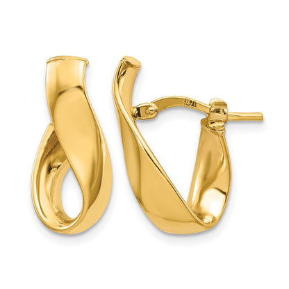 14K Gelbgold 5mm Hoch Poliert Creolen