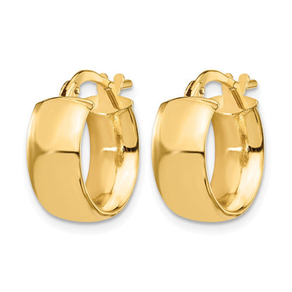 14K Gelbgold 6mm Hoch Poliert Creolen