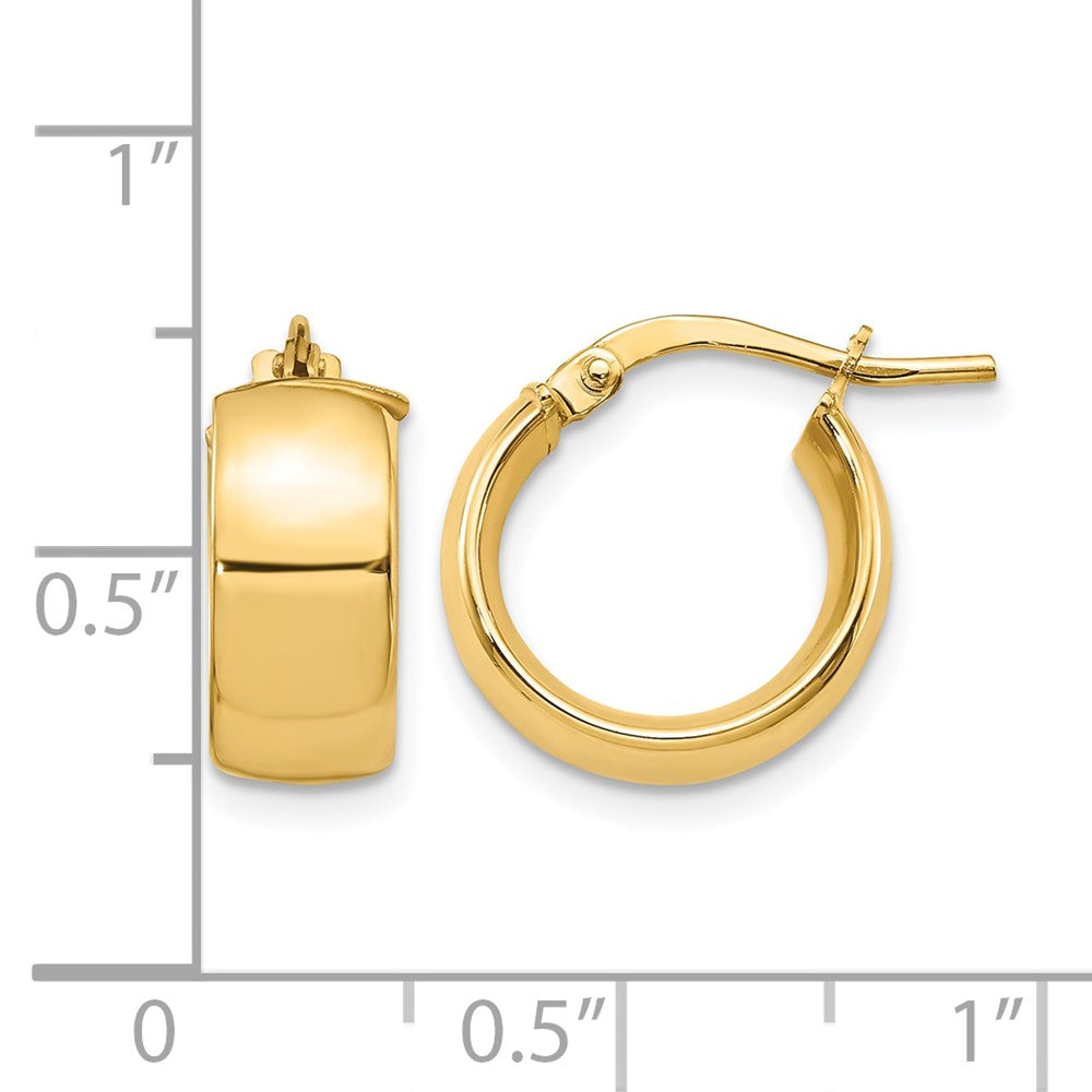 14K Gelbgold 6mm Hoch Poliert Creolen