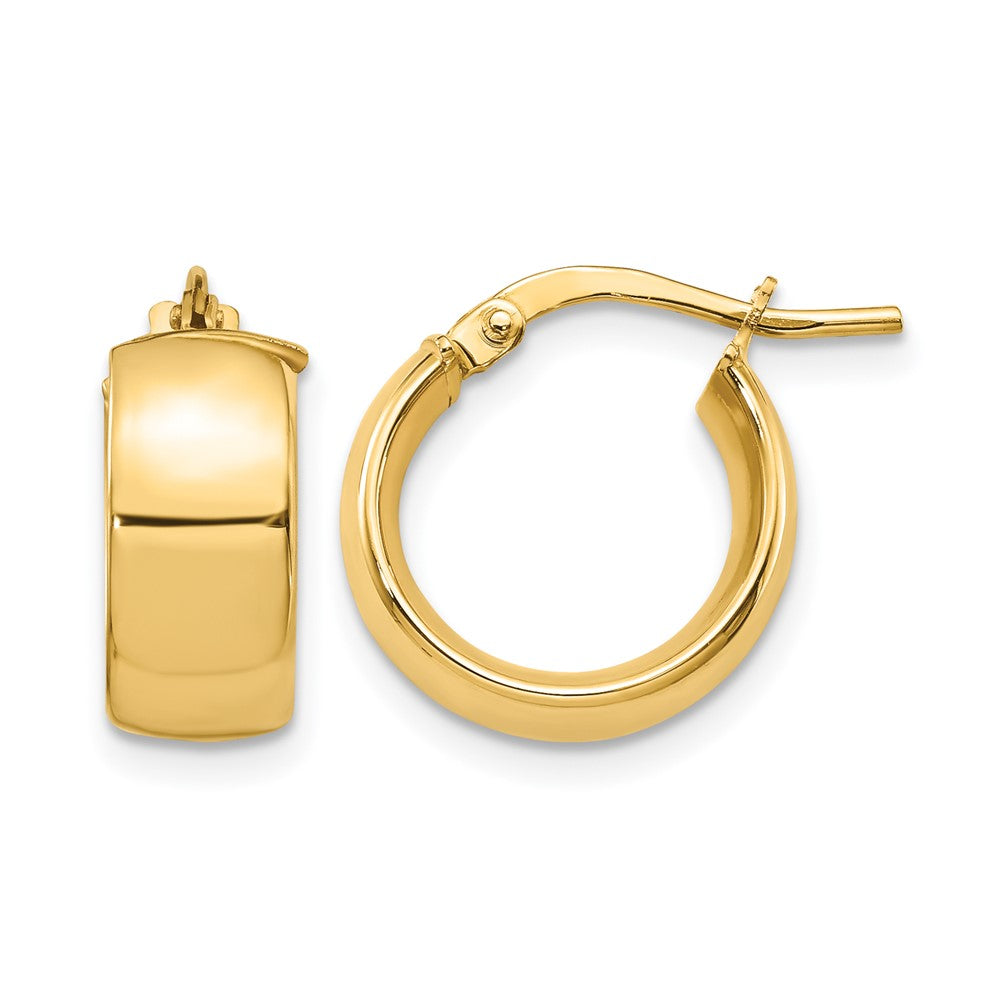 14K Gelbgold 6mm Hoch Poliert Creolen