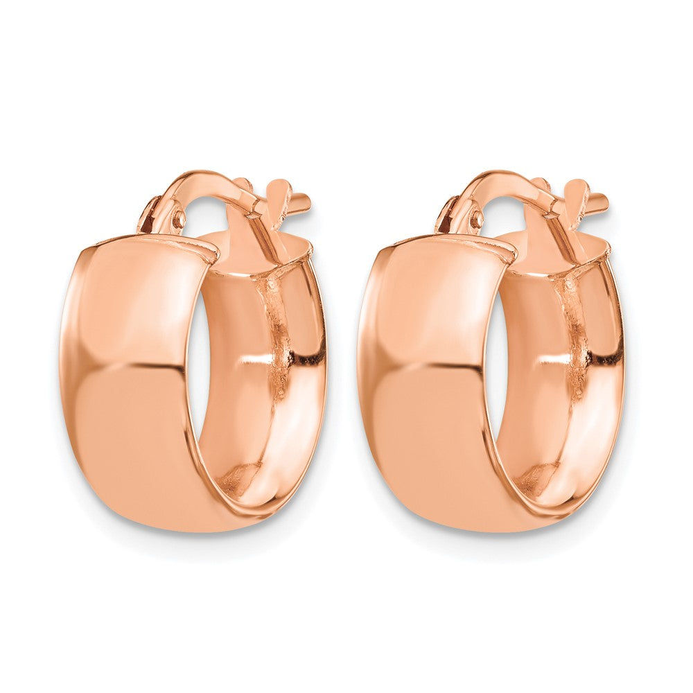 14K Roségold 6mm Hoch Poliert Creolen