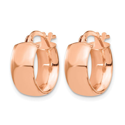 14K Roségold 6mm Hoch Poliert Creolen