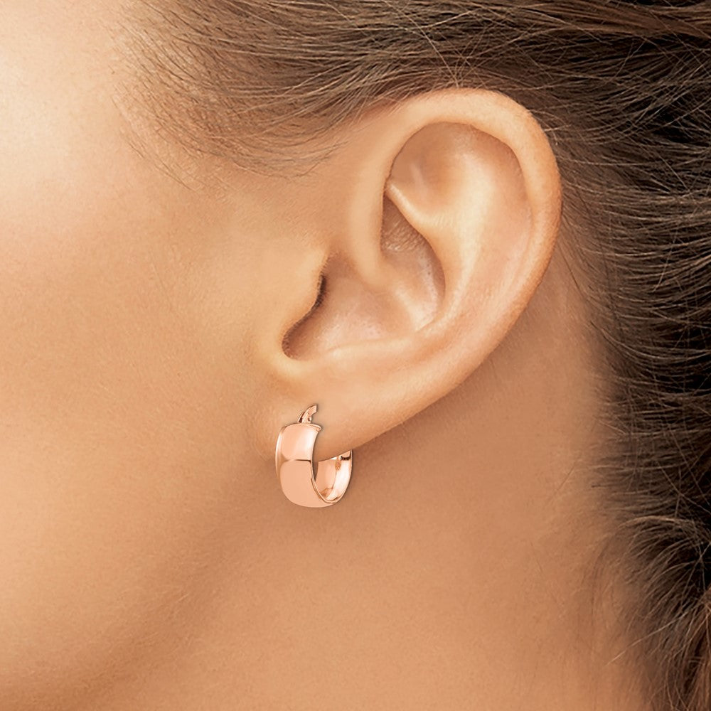 14K Roségold 6mm Hoch Poliert Creolen