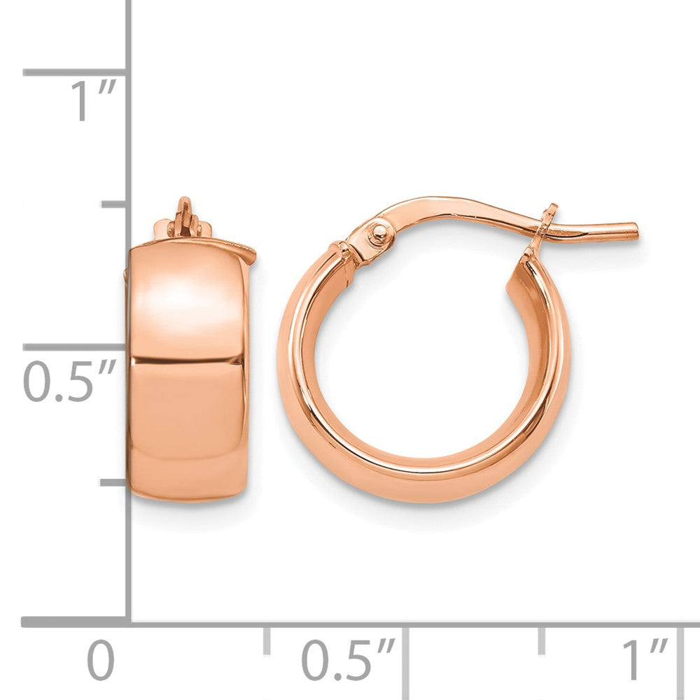 14K Roségold 6mm Hoch Poliert Creolen
