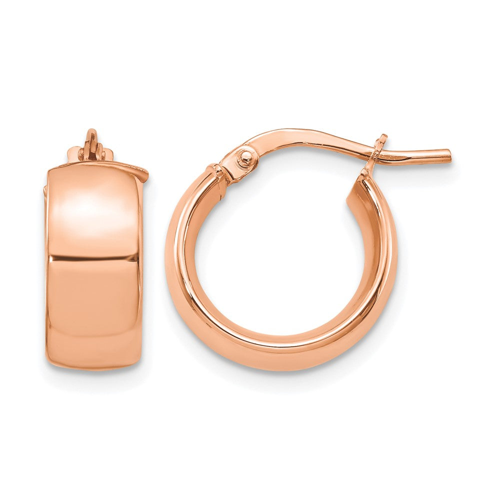 14K Roségold 6mm Hoch Poliert Creolen