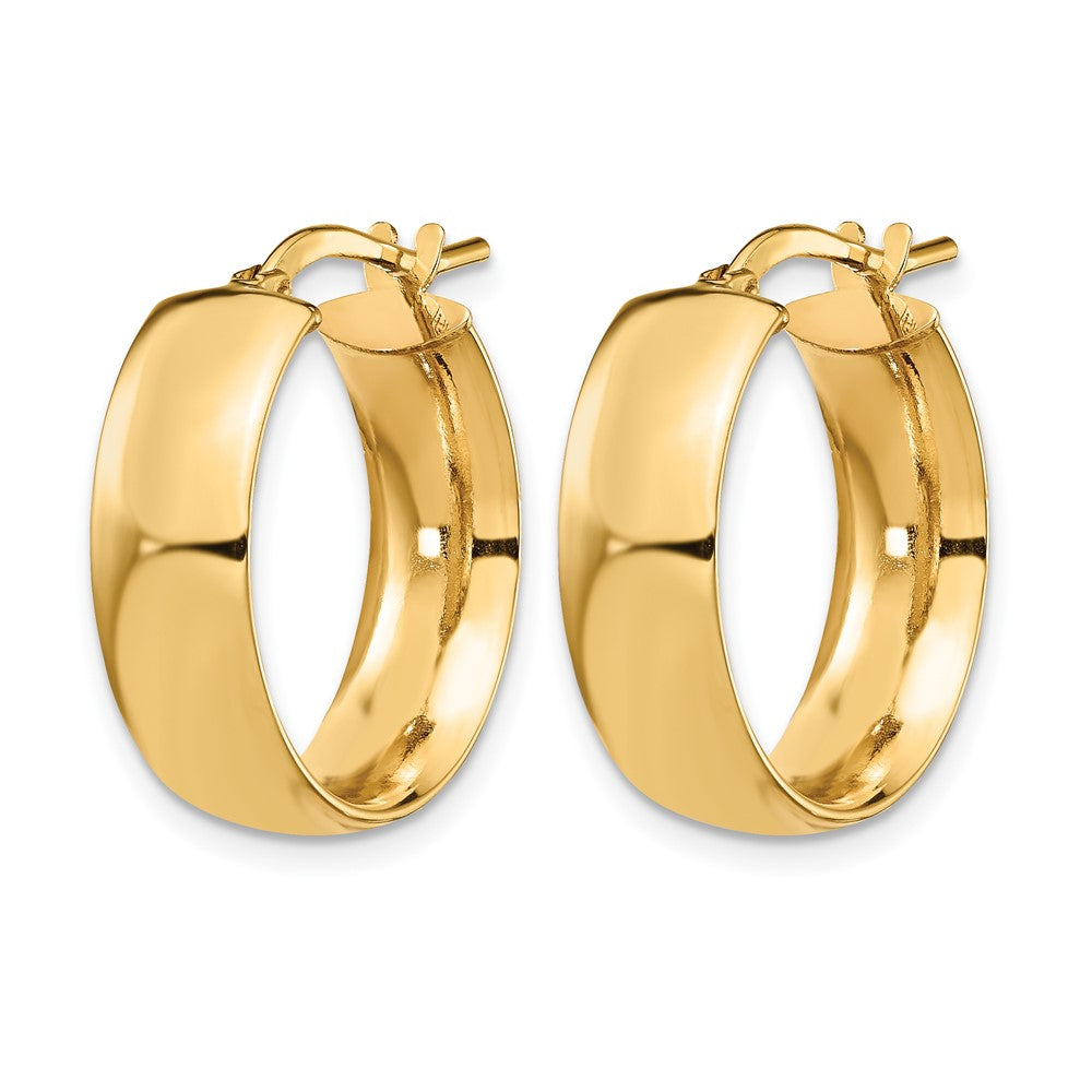 14K Gelbgold 6mm Hoch Poliert Creolen