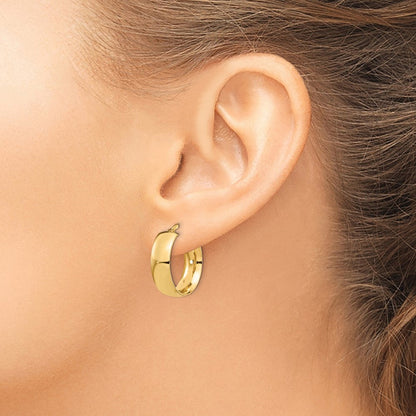 14K Gelbgold 6mm Hoch Poliert Creolen