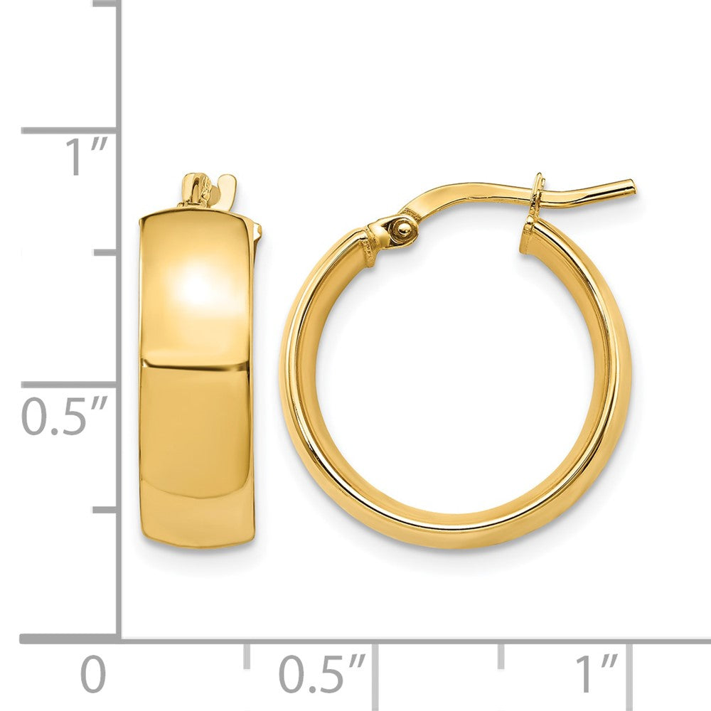 14K Gelbgold 6mm Hoch Poliert Creolen