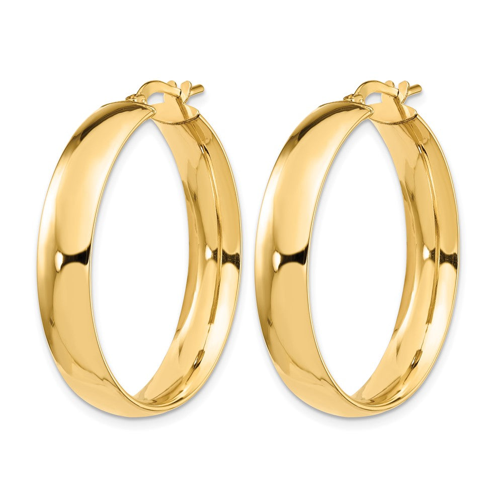 14K Gelbgold 6mm Hoch Poliert Creolen